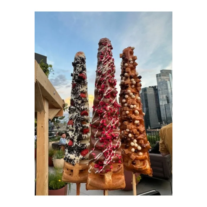 Genel Ürün Kare Waffle Makinesi Çubuklu Çam