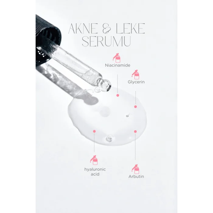 Genel Ürün Akne ve Siyah Nokta Karşıtı Serum Gözenek Sıkılaştırıcı Niacinamide Arbutin Cilt Serumu 30ml Phigo