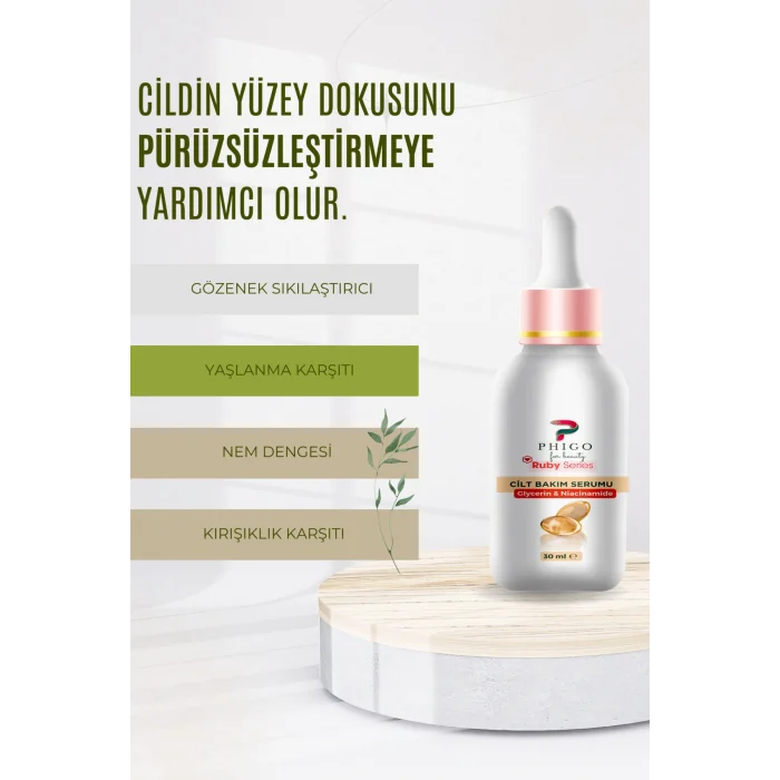 Genel Ürün Yaşlanma ve Kırışıklık Karşıtı Gözenek Sıkılaştırıcı Serum Niacinamide ve Glycerin Özel Formül 30 ML