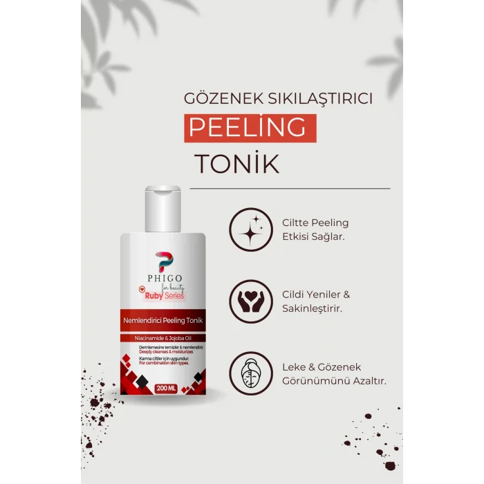 Genel Ürün Gözenek Sıkılaştırıcı ve Canlandırıcı Tüm Ciltler Için Tonik 200 ML Nemlendirci Peeling Tonik Phigo