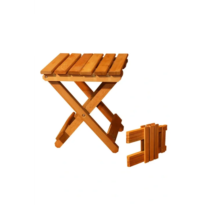 Genel Ürün Tekli Katlanır Tabure 30cm 30cm Yükseklik Yerden 36cm Ahşap 1 Kg Tek Kişilik Katlanabilir Kahvereng