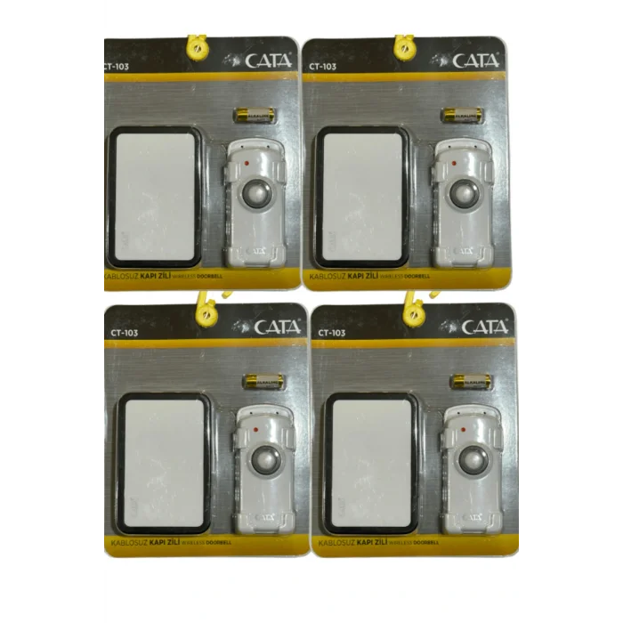Genel Ürün CT-103 Kablosuz Kapı Zili Siyah Kenarlı 4 Adet