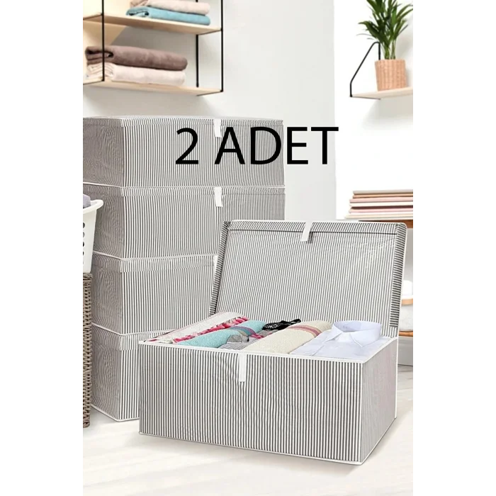 Genel Ürün 2 Adet Mega Kutu Hurç 60*40*30 Cm - Tela - 2 - Gri