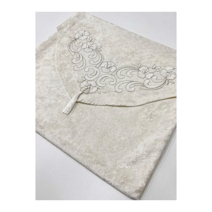 Genel Ürün Püsküllü Güpürlü Işlemeli Çeyizlik Lüks Kadife Zarf Bohça