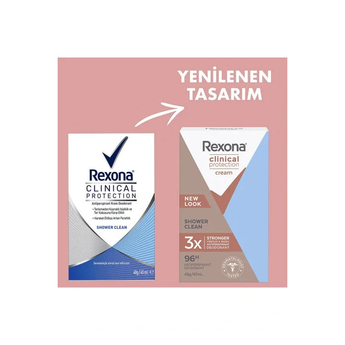 Kol Saati Clinical Protection Kadın Stick Deodorant Shower Clean 96 Saate Kadar Koruma 45 ml X2 Adet