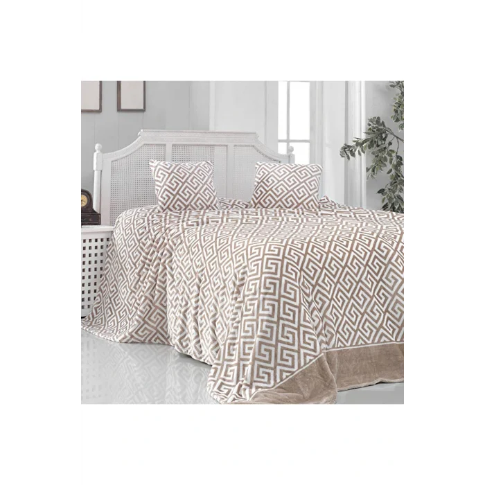 Genel Ürün Bambu Lüx Ela Beige Tek Kişilik Battaniye 160 x 200 cm