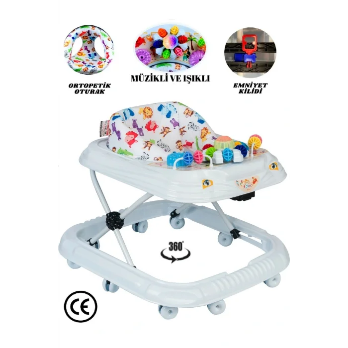 Genel Ürün Beyaz Yürüteç 10 Ayak Örümcek Modeli Yrtç22 Koltuklu