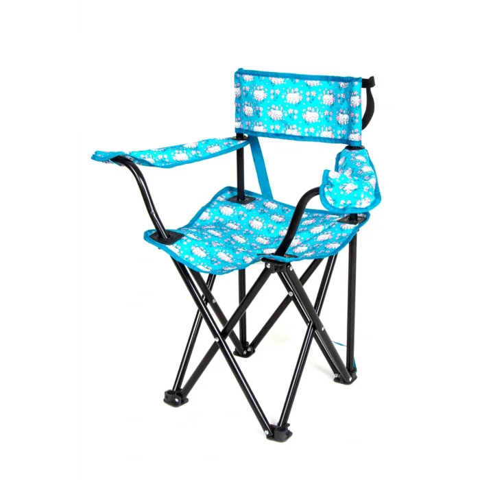 Genel Ürün Metal Çocuk Katlanır Kamp Sandalyesi Çocuk Kamp Sandalyesi Şık 2li Turkuaz Tek Kişilik