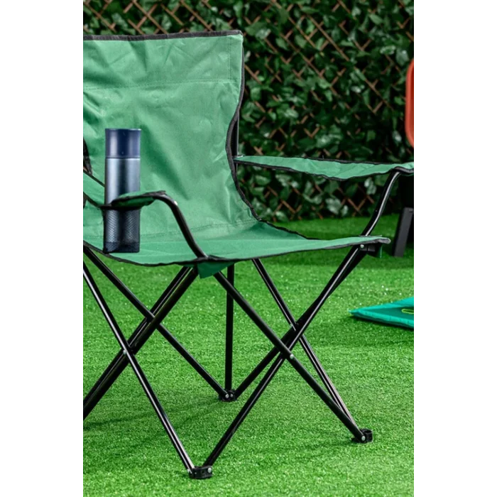 Genel Ürün Yeşil Kamp Sandalyesi Yeşil Metal Taşıma Çantalı 2 Kg Tek Kişilik Tekli