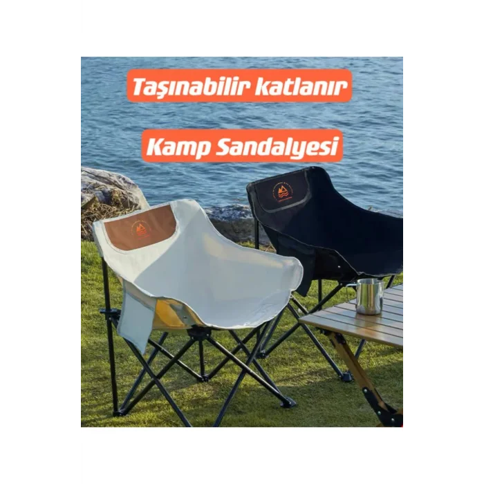 Genel Ürün Siyah KAMP SANDALYESİ- KATLANABİLİR Katlanabilir Tek Kişilik Metal Tekli