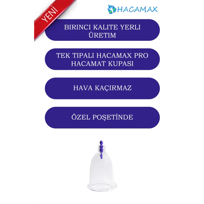 Hacamat Seti 50 Adet 3 Numara HACAMAX PRO Hacamat & Masaj Kupası 1 Adet Pompa Hediyeli