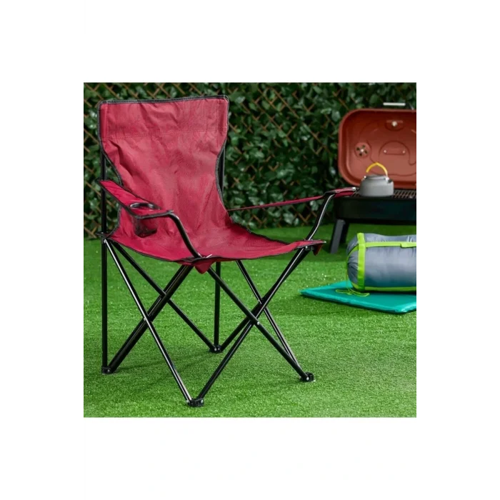 Genel Ürün Taşıma Çantalı Katlanır Kamp Sandalyesi Bordo 0,5 - 3 kg Metal Bordo Tekli Tek Kişilik