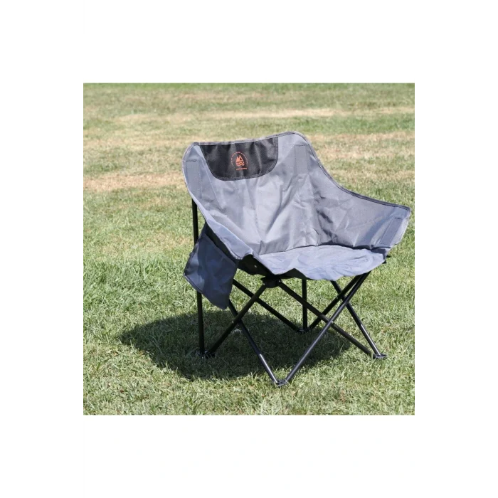 Genel Ürün Tekli KAMP SANDALYESİ- KATLANABİLİR Katlanabilir Metal Tek Kişilik Gri