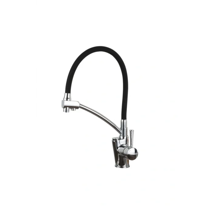 Genel Ürün Dual Flow Çift Akışlı Eviye Mutfak Bataryası Buton Kumandalı Silikon Hortumlu