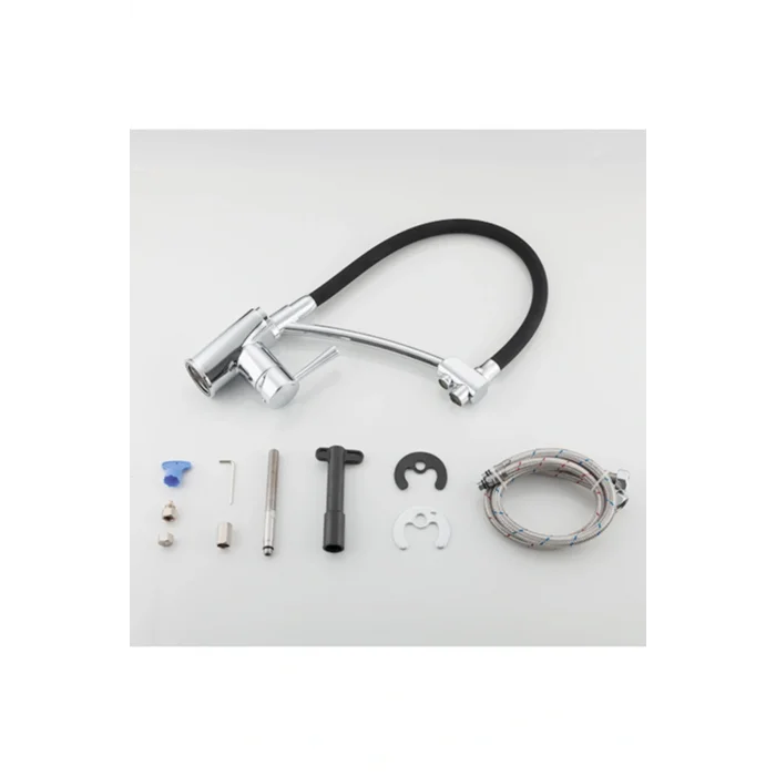 Genel Ürün Dual Flow Çift Akışlı Eviye Mutfak Bataryası Buton Kumandalı Silikon Hortumlu