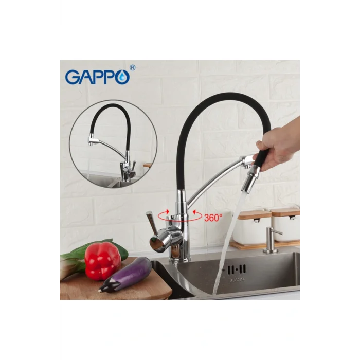 Genel Ürün Dual Flow Çift Akışlı Eviye Mutfak Bataryası Buton Kumandalı Silikon Hortumlu