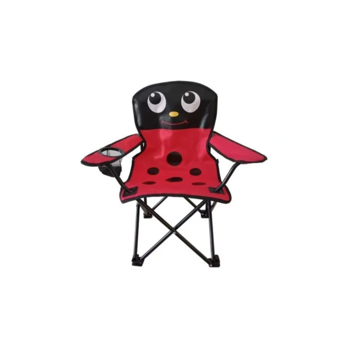 Oyuncak 1000 - 2500 gr Kırmızı Uğur Böceği Figürlü Katlanır Çocuk Kamp Sandalyesi Ve Taşıma Çantası Tek Kiş
