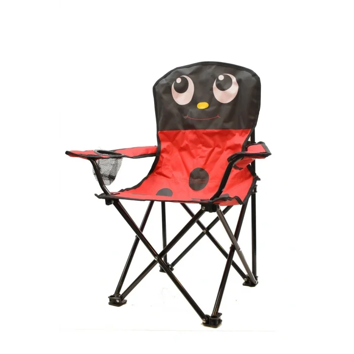 Genel Ürün Tekli Çocuk Kamp Sandalyesi Uğur Böceği Kırmızı Tek Kişilik