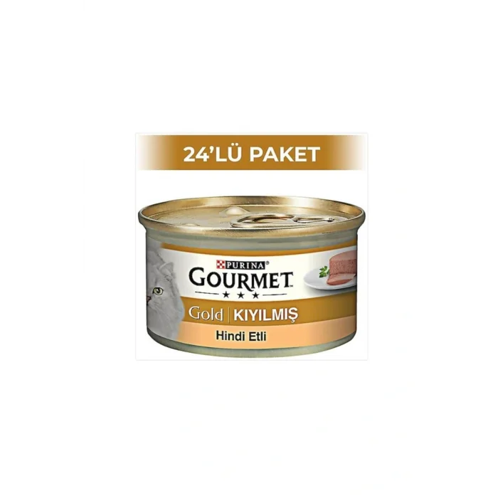 Genel Ürün Gold Hindi Etli Yetişkin Kıyılmış Kedi Konservesi 24x85 gr