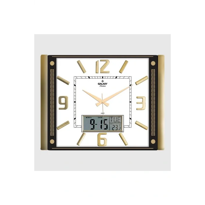 Kol Saati Renkstore Premium Takvimli Termometreli Büyük Kabartma Rakamlı Lüks Duvar Saati