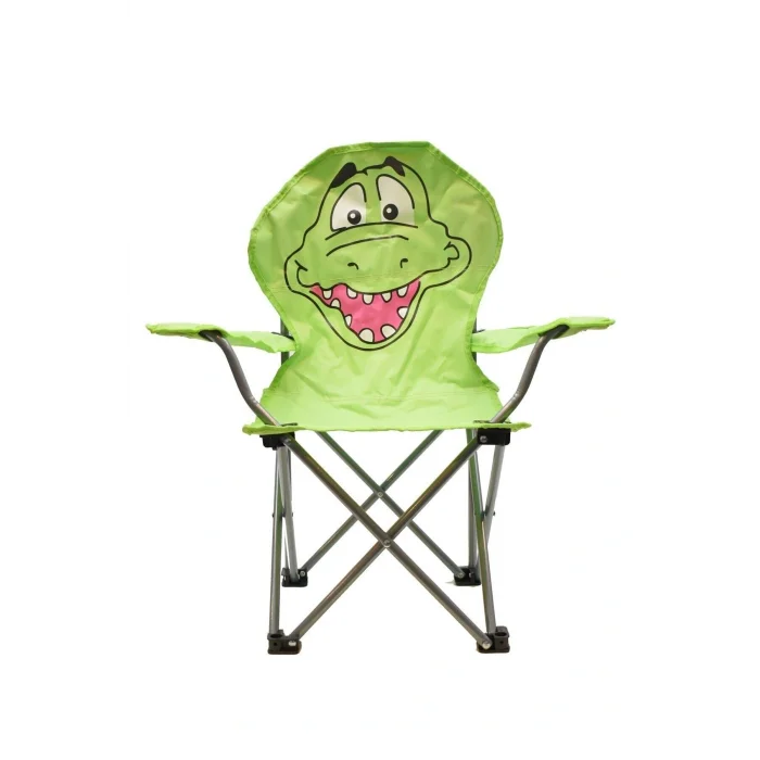 Genel Ürün Yeşil Çocuk Kamp Sandalyesi Timsah Tek Kişilik Tekli