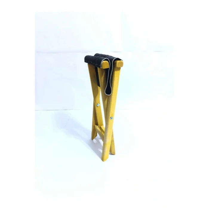 Genel Ürün Siyah Katlanabilir Kamp Taburesi Ahşap Tekli Tek Kişilik Retro Katlanabilir