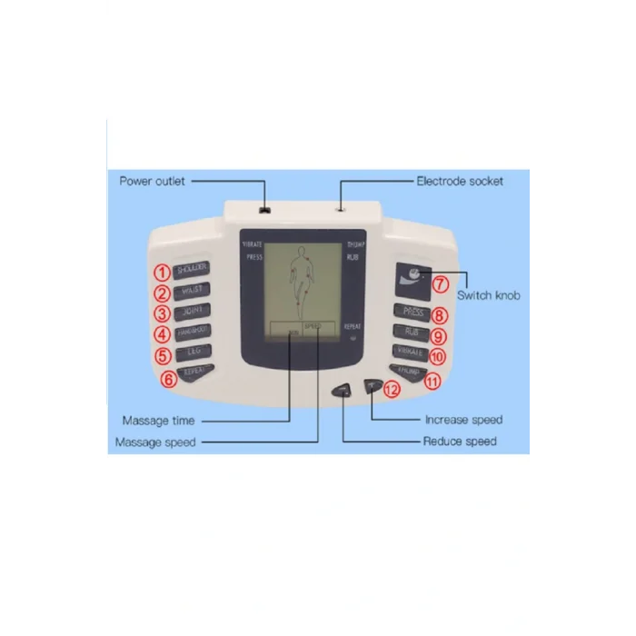 Genel Ürün Tens Cihazı Full Seti - Tens Cihazı Terlik Kablolar 16 Adet Elektroped Piller Dahil