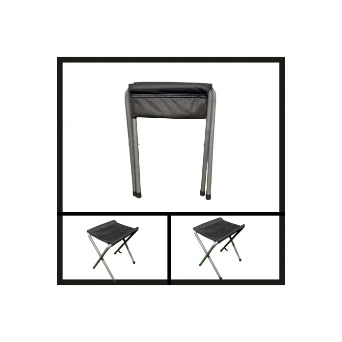 Genel Ürün Tekli Uyguna-Yakala Siyah Argeus Katlanabilir Pedli Tabure-TAB.053 Tek Kişilik Siyah