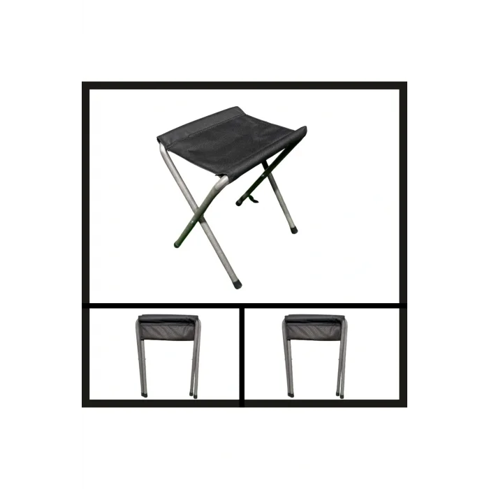 Genel Ürün Tekli Uyguna-Yakala Siyah Argeus Katlanabilir Pedli Tabure-TAB.053 Tek Kişilik Siyah