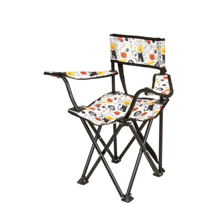 Genel Ürün Şık Çocuk Katlanır Kamp Sandalyesi Beyaz Metal Tekli Tek Kişilik Çocuk Kamp Sandalyesi