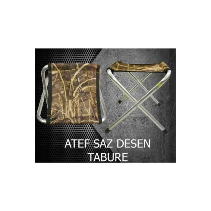Genel Ürün Tekli Atef Outdoor Katlanabilir Tabure Tek Kişilik Metal Kahverengi