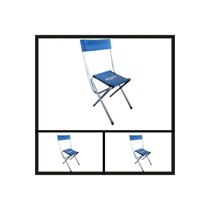 Genel Ürün Mavi Uyguna-Yakala Mavi 19019 Argeus Katlanabilir Arkalıklı Tabure-MLZ.165 Tekli Tek Kişilik