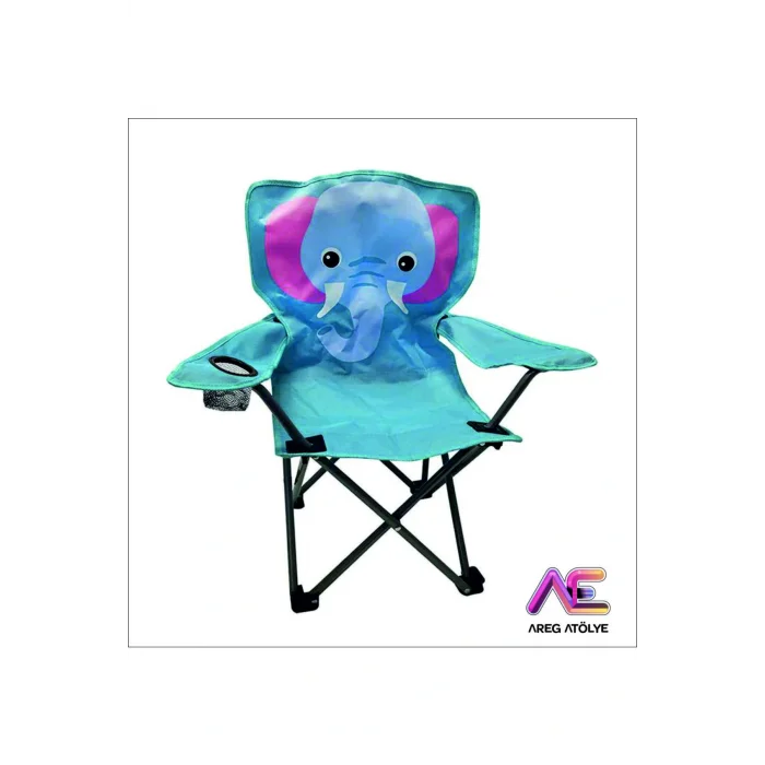 Genel Ürün 1250 gr Çoçuk Kamp Plaj Sandalye Metal Tek Kişilik Çocuk Kamp Sandalyesi Mavi Tekli