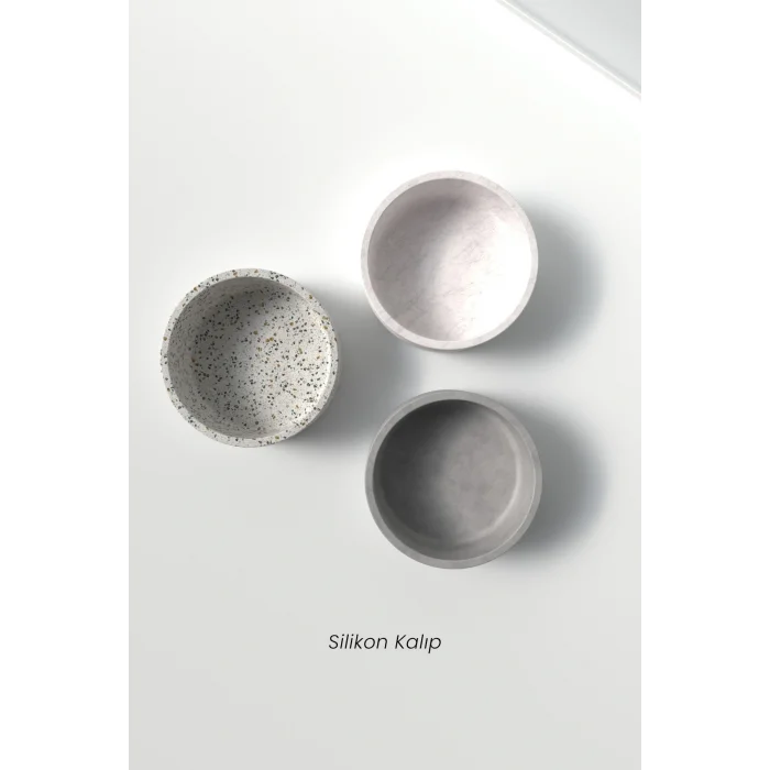 Genel Ürün Beyaz Beton Mumluk / Saksı Silikon Kalıp - Dekoratif Beton Mumluk Kalıbı Beton/Mum Yapım Malzemeler