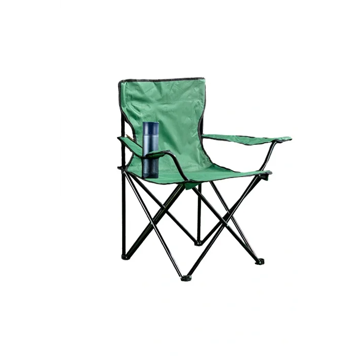 Genel Ürün Tek Kişilik Konforlu  Katlanabilir Yeşil Kamp Sandalyesi Yeşil Günlük Tekli Metal Katlanabilir
