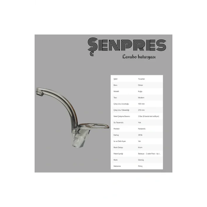 Genel Ürün 40106 HİLAL MİX KUĞU LAVABO BATARYASI