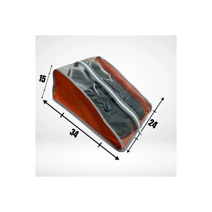 Genel Ürün Şık 3lü Fermuarlı Ayakkabı Düzenleyici Turuncu Renk