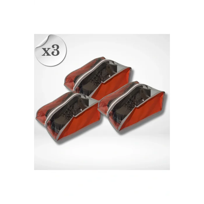 Genel Ürün Şık 3lü Fermuarlı Ayakkabı Düzenleyici Turuncu Renk