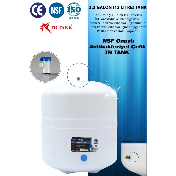 Genel Ürün S-max 5 Aşamalı 12 Litre Metal Tanklı Süper Sarım Membran Teknolojili Pompalı Su Arıtma Cihazı