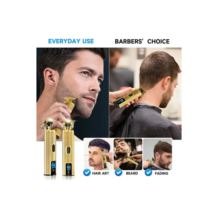 Genel Ürün 1 Yıl Solati Led Panelli Traş Makinesi Ve Sakal Makinesi, Şarjlı Saç Sakal Traş Makinesi Sarı Kuru