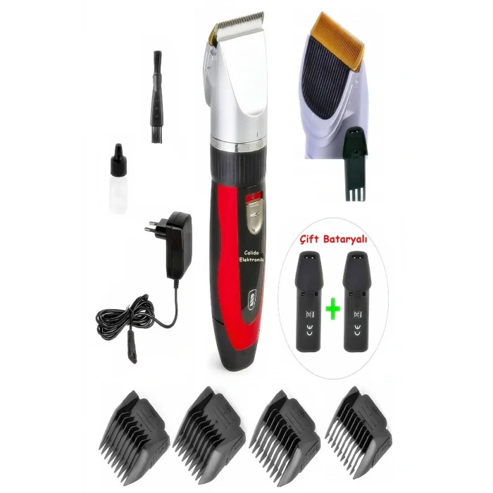 Genel Ürün Saç-Sakal-Vücut Çift Bataryalı Saç Sakal Vücüt Tıraş Makinesi Şarjlı Çelik Bıçaklı Traş Makinesi 2