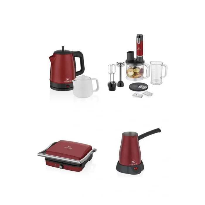 Genel Ürün Ng Home 4 Lü Ev Aletleri Çeyiz Seti Kırmızı