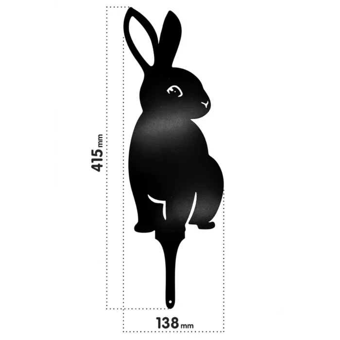 Oyuncak Dekoratif Metal Bahçe Süsü - Bahçe Dekorasyonu Dekor Tavşan - Saksı Üstüne Heykel Figürü