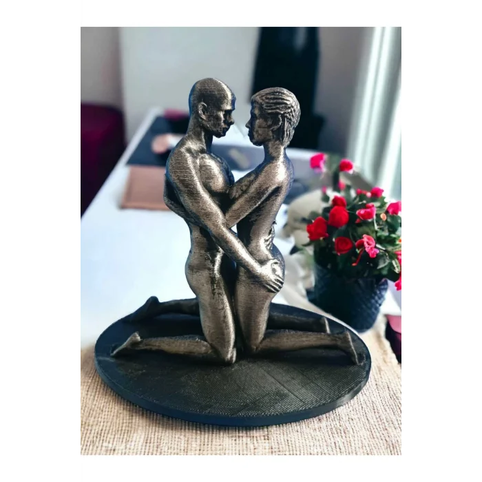 Biblo Aşıklar Gümüş Ev Masa Üstü Dekor -Erkek Ve Kadın Dekorasyon, Dekoratif Biblo Masa Süsü biblo