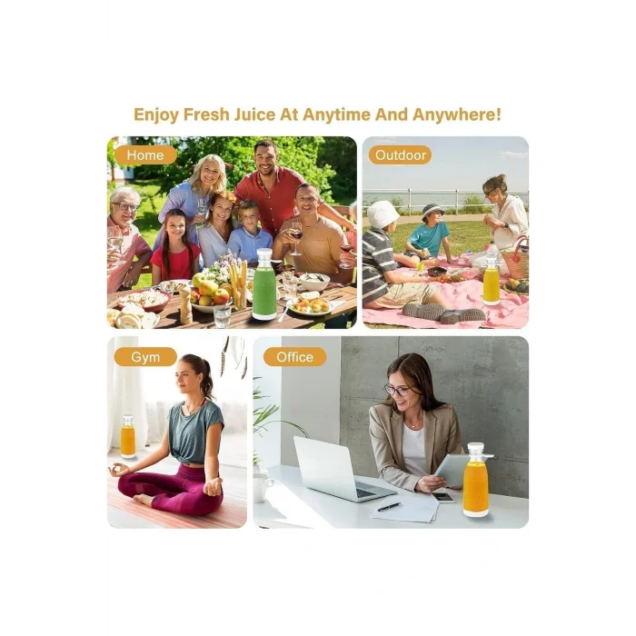 Genel Ürün Taşınabilir 350 ML Blender, Smoothie Blender, Şarjlı Mini Meyve Karıştırıcı