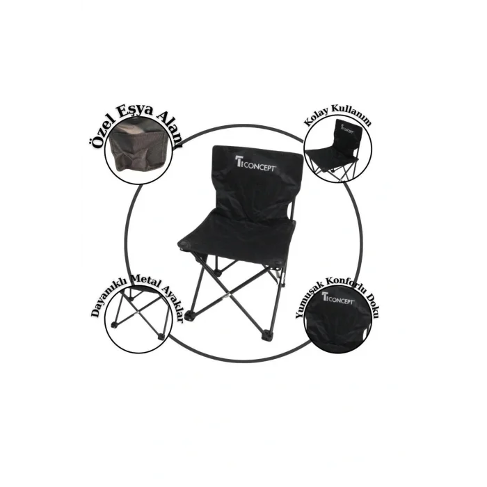 Genel Ürün Konforlu Kolay Taşınabilir Metal Ayaklı Katlanabilir Küçük Çocuk Kamp Sandalye Beyaz Renk