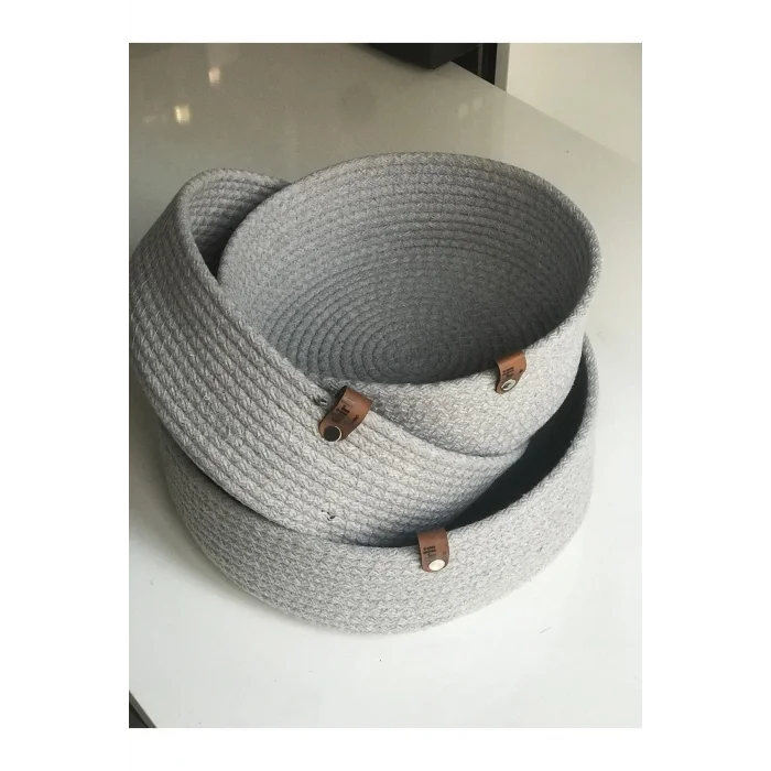 Genel Ürün 3lü Gri Sepet Takımı ,el Dokuma, Çok Amaçlı Sepet, Banyo Ve Mutfak Organizeri