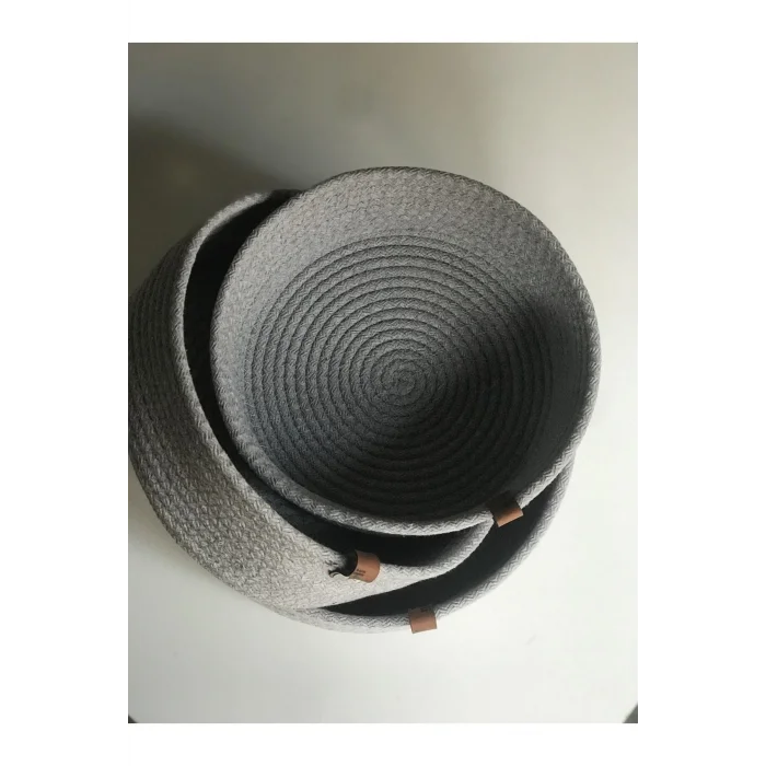 Genel Ürün 3lü Gri Sepet Takımı ,el Dokuma, Çok Amaçlı Sepet, Banyo Ve Mutfak Organizeri