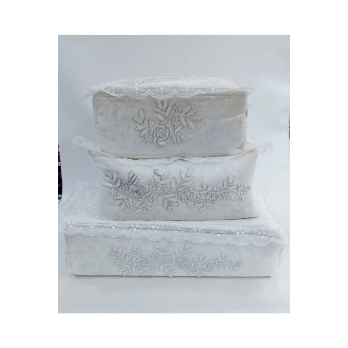 Genel Ürün 3 Adet Kadife Süngerli Nişan Bohça Hurcu