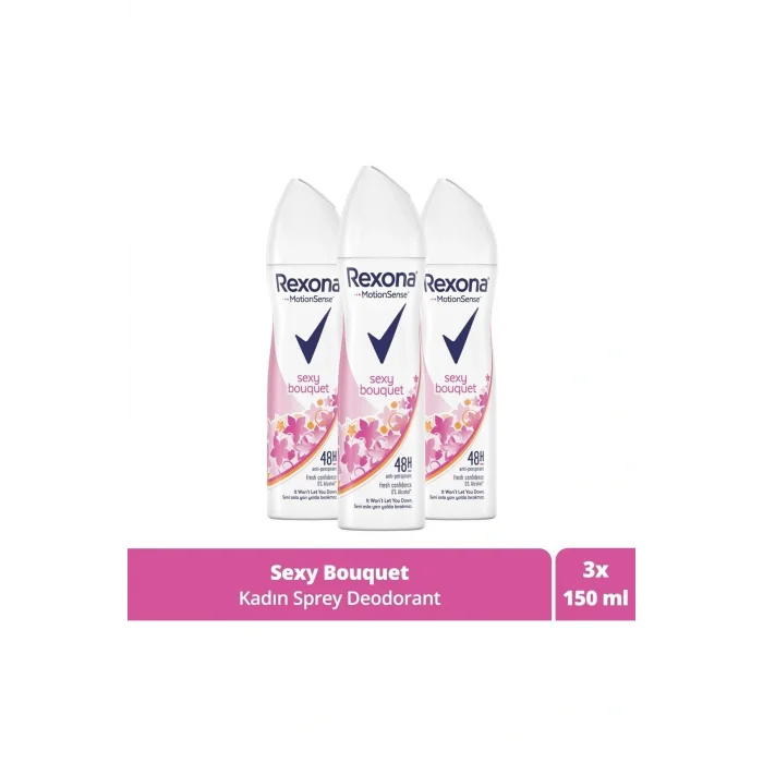 Genel Ürün Kadın Sprey Deodorant Sexy Bouquet Ter Kokusuna Karşı Koruma 150 Ml X3 Adet